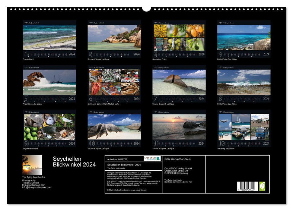 Seychellen Blickwinkel 2024 (CALVENDO Wandkalender 2024)