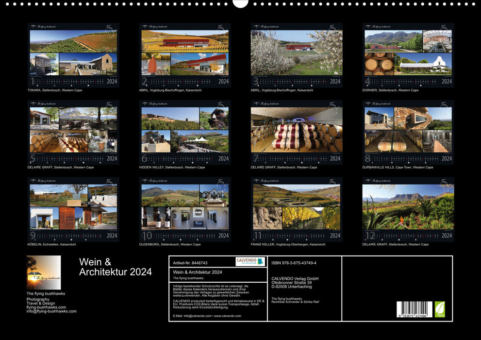 Wine &amp; Architecture 2024 (CALVENDO wall calendar 2024) 