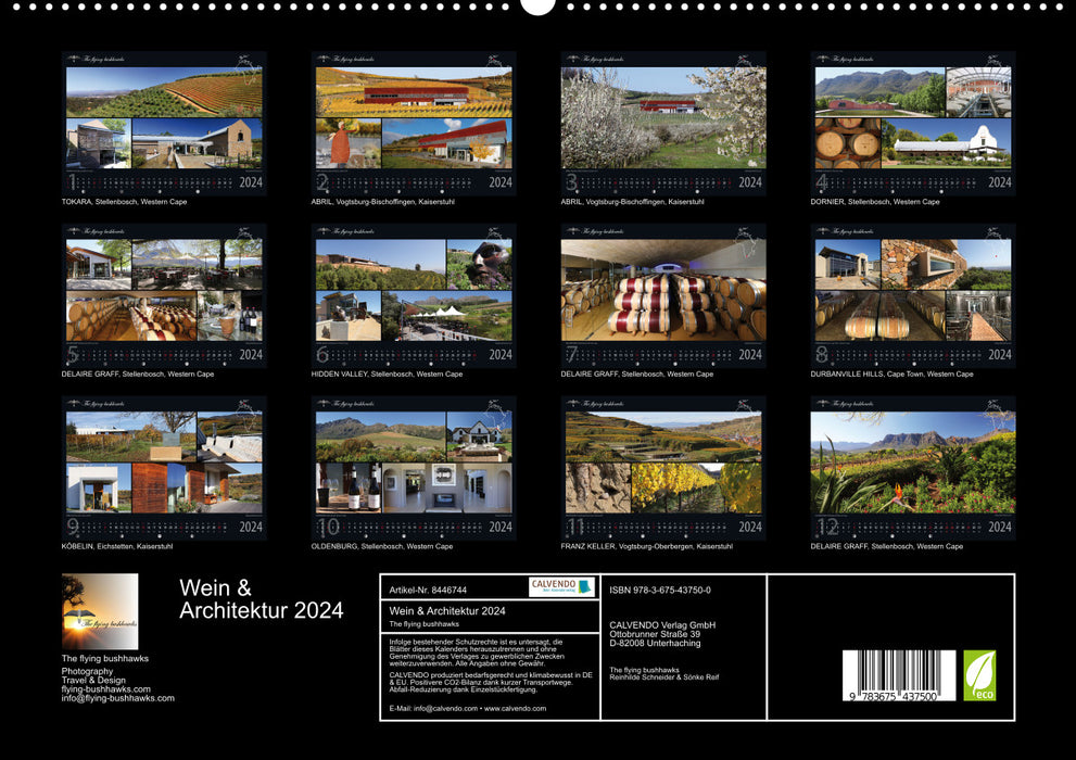 Wine &amp; Architecture 2024 (CALVENDO Premium Wall Calendar 2024) 