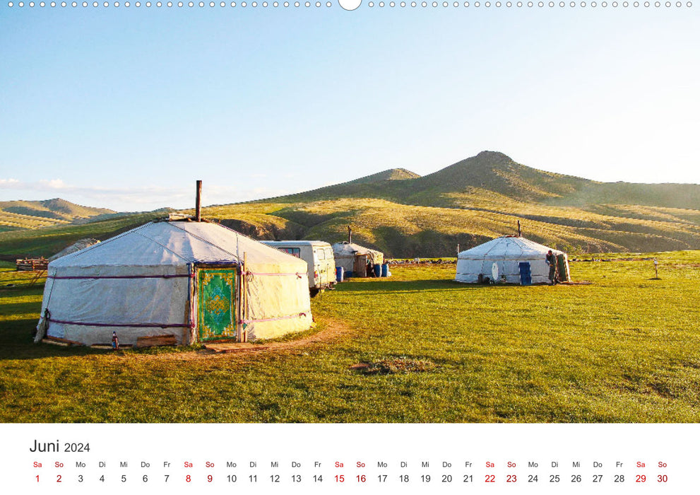Mongolia - Endless steppe and wild nature. (CALVENDO wall calendar 2024) 