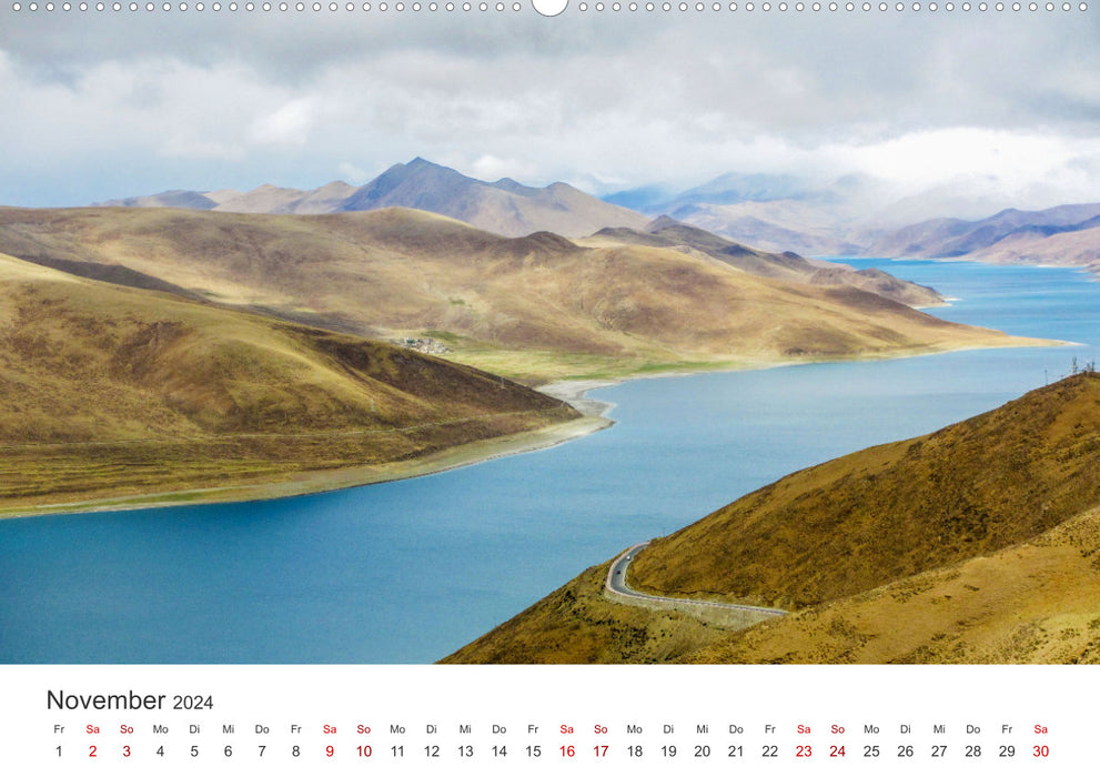 Tibet - At the foot of Mount Everest. (CALVENDO Premium Wall Calendar 2024) 