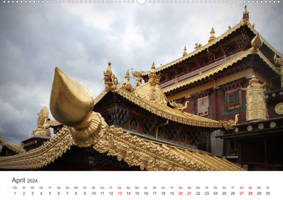 Tibet - At the foot of Mount Everest. (CALVENDO Premium Wall Calendar 2024) 