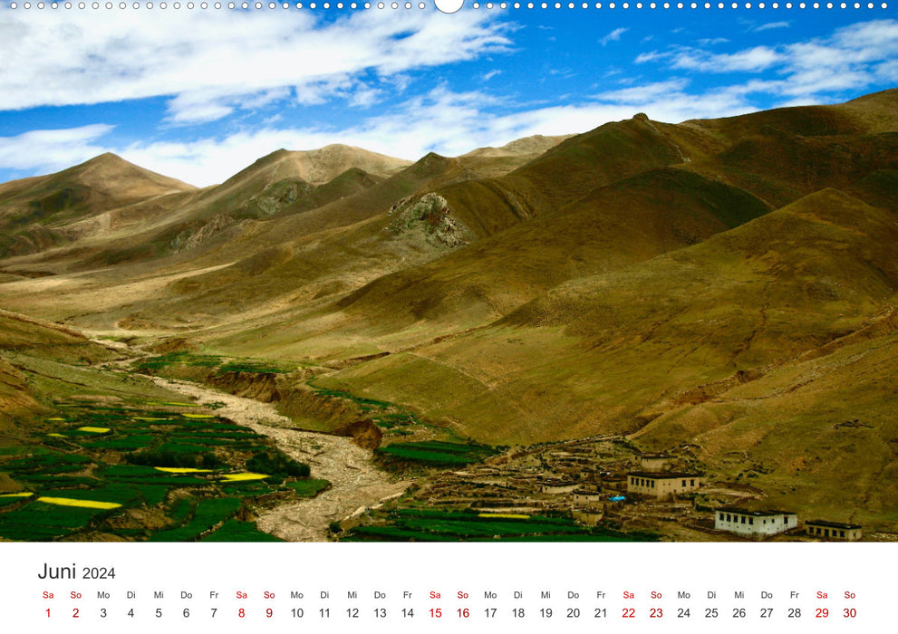 Tibet - Am Fuße des Mount Everest. (CALVENDO Premium Wandkalender 2024)