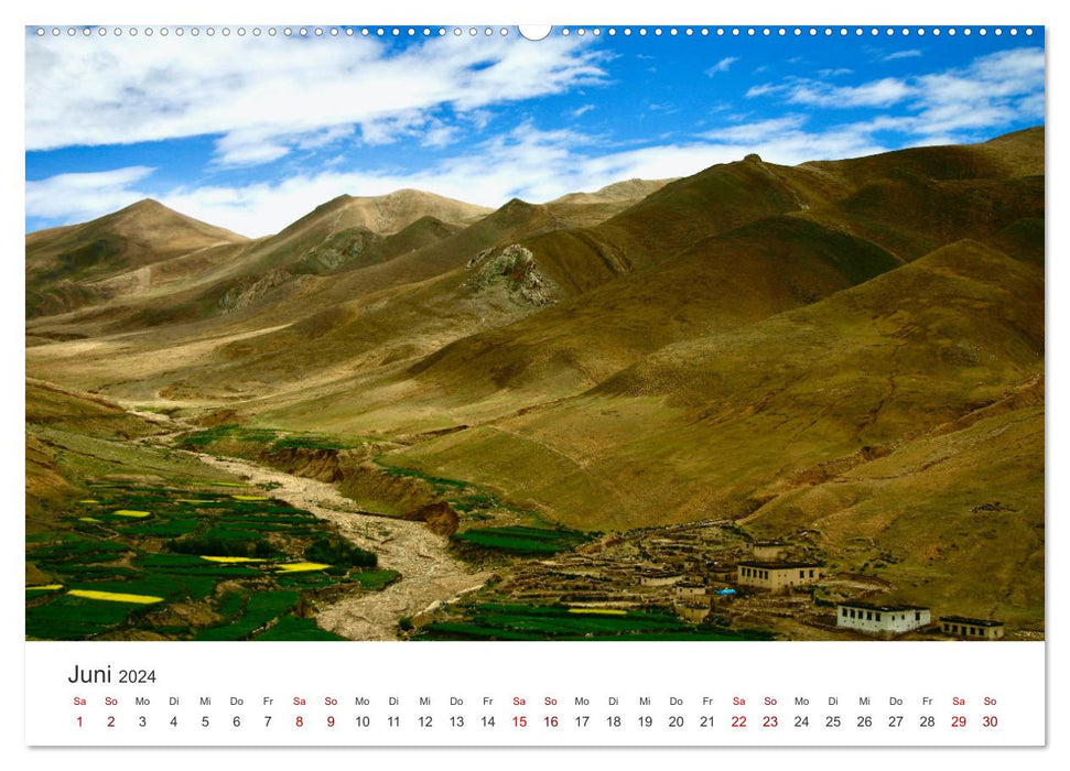 Tibet – Au pied du mont Everest. (Calendrier mural CALVENDO Premium 2024) 