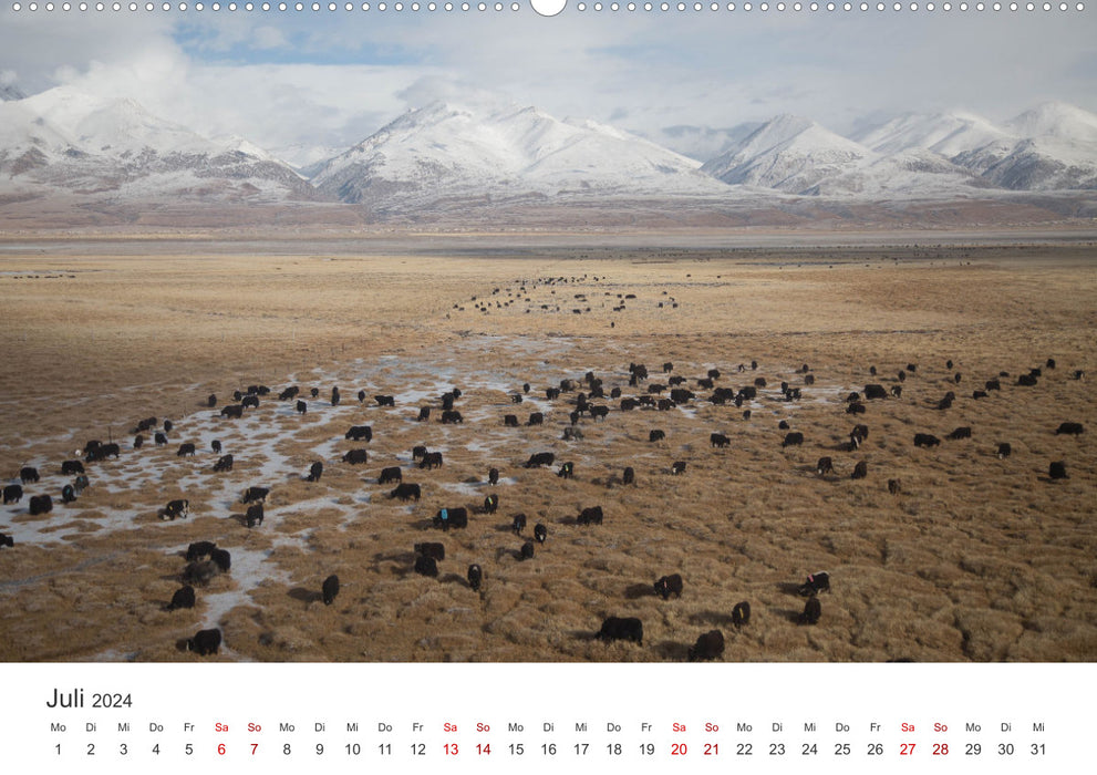 Tibet - At the foot of Mount Everest. (CALVENDO Premium Wall Calendar 2024) 