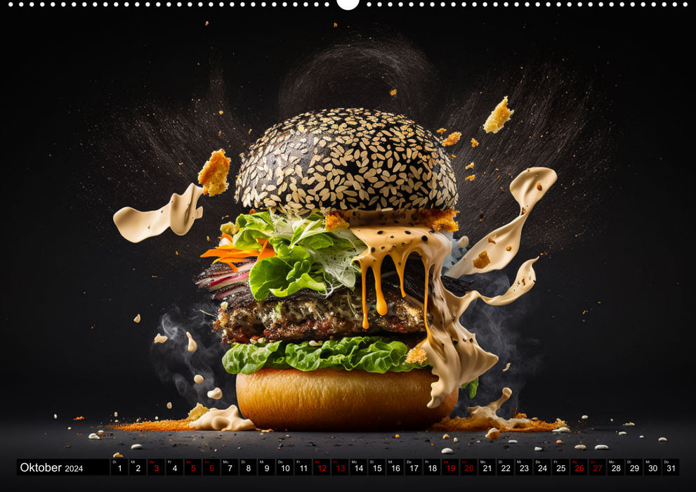 Burger food (CALVENDO Premium wall calendar 2024) 