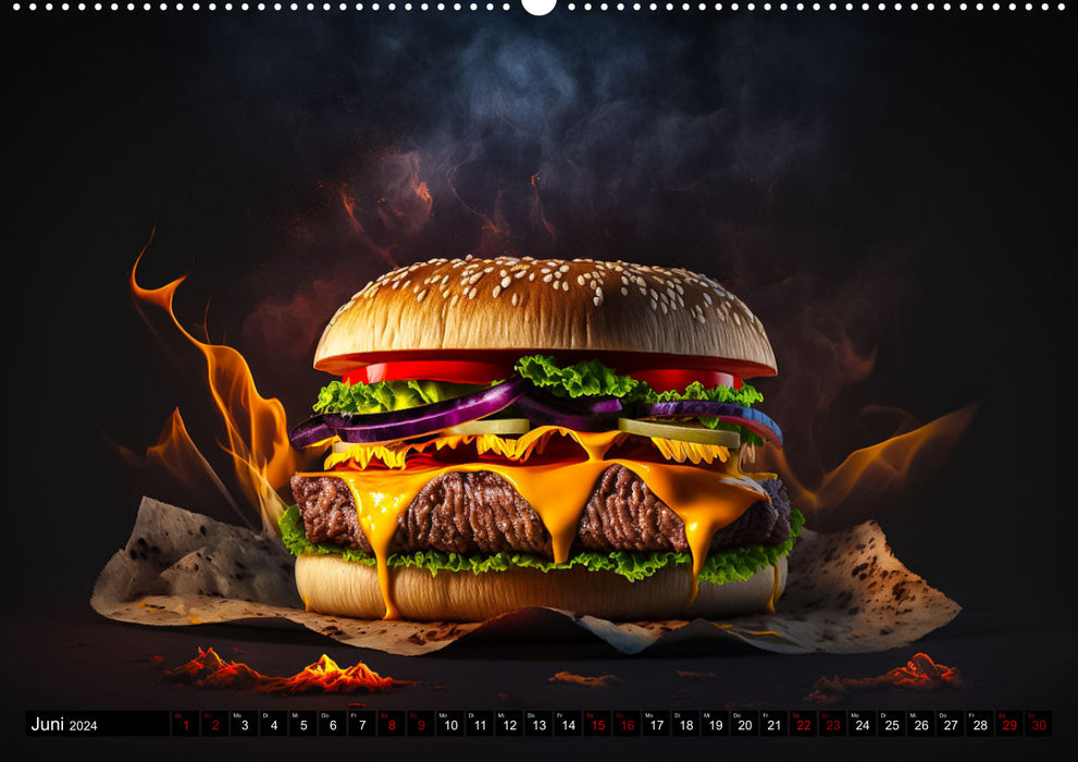 Burgerfood (CALVENDO Premium Wandkalender 2024)