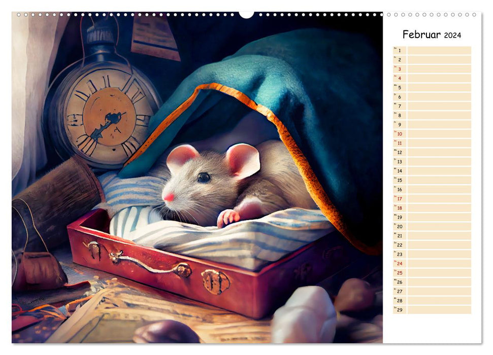 Maus auf Tour - Abenteuerkalender für Kids mit Planer (CALVENDO Wandkalender 2024)