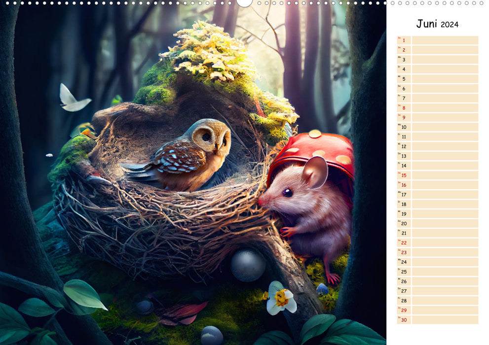 Mouse on tour - calendrier d'aventures pour enfants avec planificateur (calendrier mural CALVENDO 2024) 