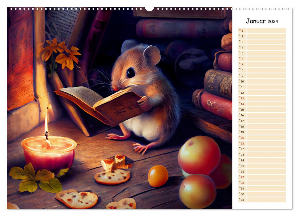 Maus auf Tour - Abenteuerkalender für Kids mit Planer (CALVENDO Premium Wandkalender 2024)