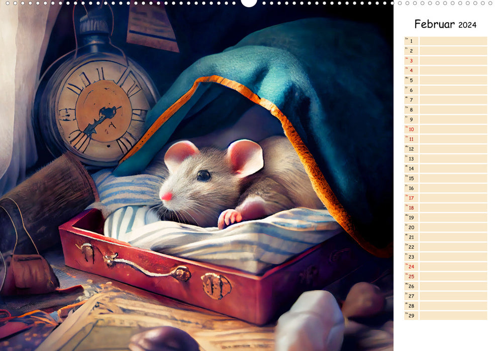 Mouse on Tour - Adventure Calendar for Kids with Planner (CALVENDO Premium Wall Calendar 2024) 