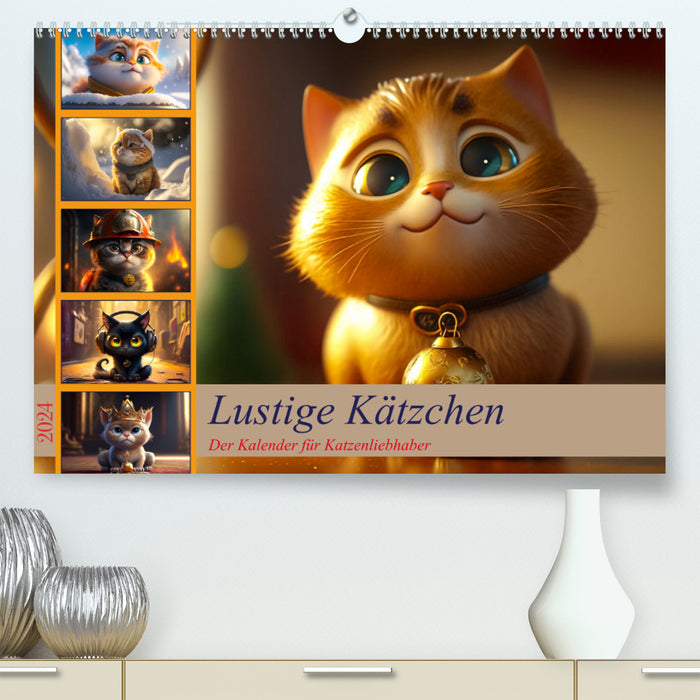 Lustige Kätzchen (CALVENDO Premium Wandkalender 2024)