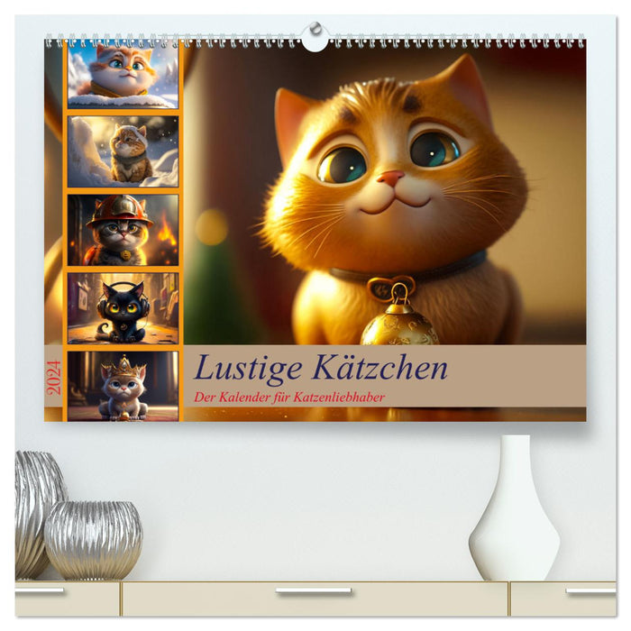 Lustige Kätzchen (CALVENDO Premium Wandkalender 2024)