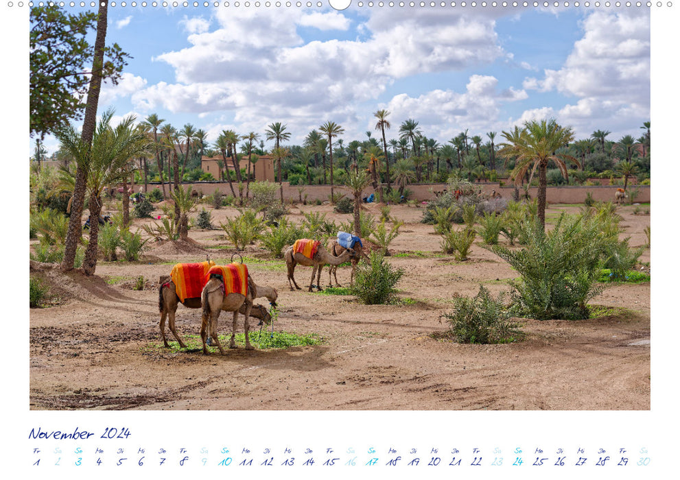 Marrakech - Oasis dans la poussière du désert (Calvendo Premium Wall Calendar 2024) 