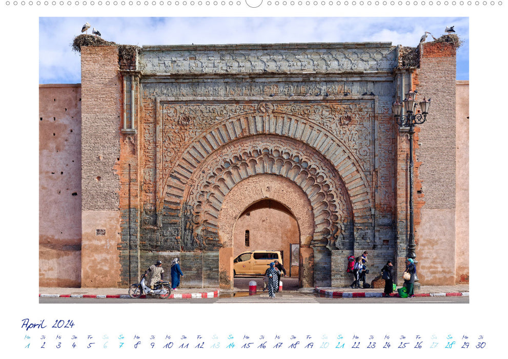 Marrakech - Oasis dans la poussière du désert (Calvendo Premium Wall Calendar 2024) 