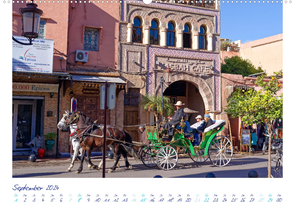 Marrakech - Oasis in the desert dust (CALVENDO Premium Wall Calendar 2024) 