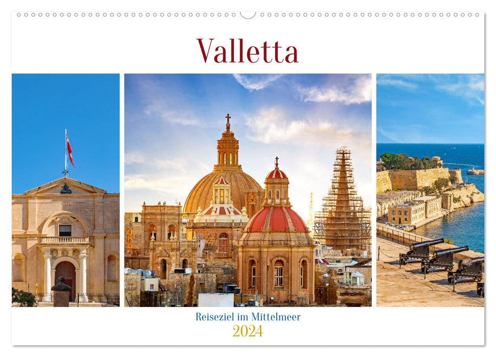 Valletta - Reiseziel im Mittelmeer (CALVENDO Wandkalender 2024)