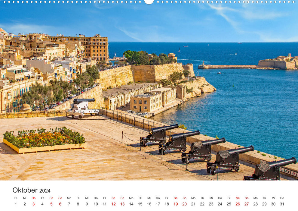 Valletta - Destination in the Mediterranean (CALVENDO Premium Wall Calendar 2024) 