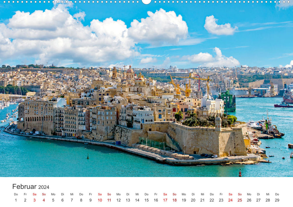 La Valette – Destination en Méditerranée (Calvendo Premium Wall Calendar 2024) 