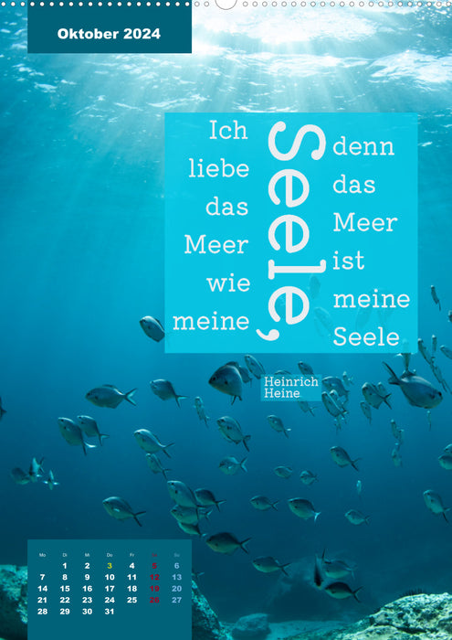 Verrückt nach MEER - Wellen - Strand - Zitate (CALVENDO Wandkalender 2024)