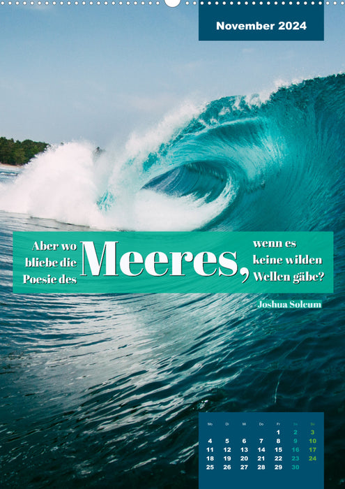 Fou de MER - vagues - plage - citations (Calendrier mural CALVENDO 2024) 