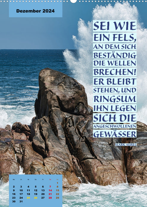 Verrückt nach MEER - Wellen - Strand - Zitate (CALVENDO Wandkalender 2024)