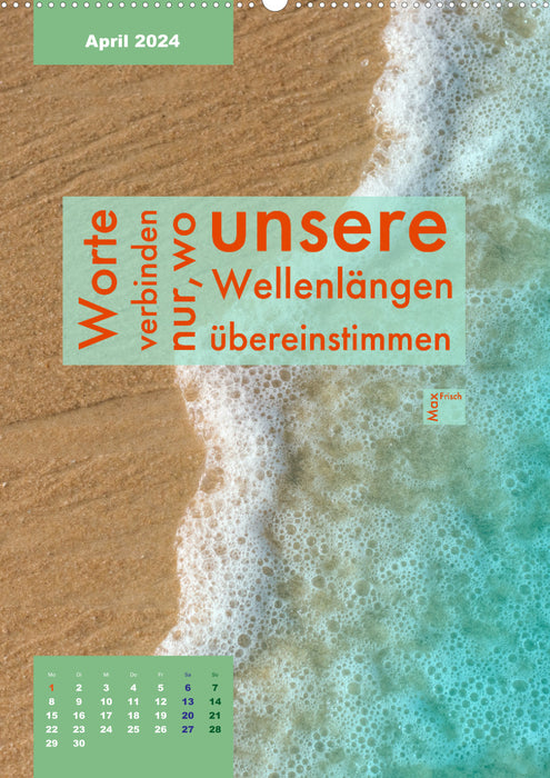 Verrückt nach MEER - Wellen - Strand - Zitate (CALVENDO Wandkalender 2024)