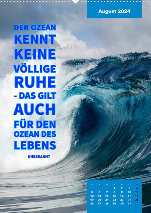 Verrückt nach MEER - Wellen - Strand - Zitate (CALVENDO Wandkalender 2024)