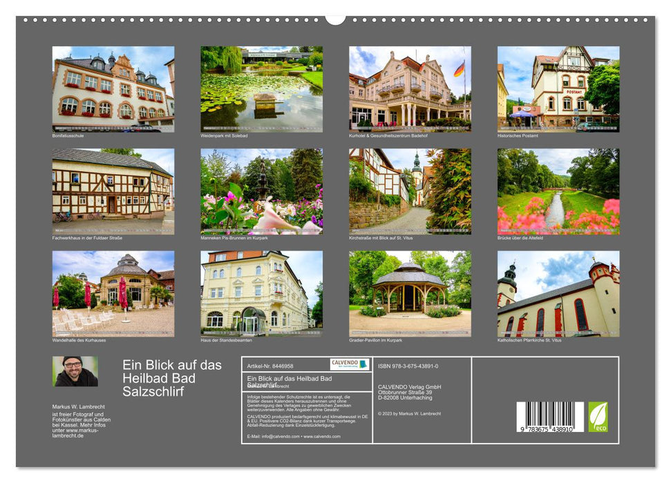Ein Blick auf das Heilbad Bad Salzschlirf (CALVENDO Premium Wandkalender 2024)