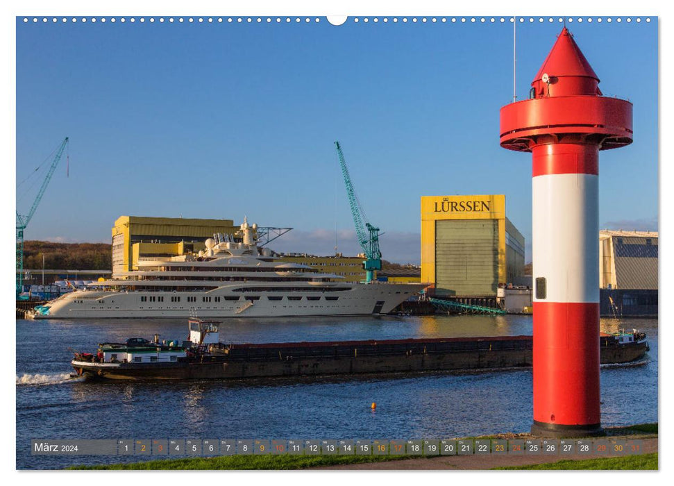 Nord maritime de Brême : Vegesack (calendrier mural CALVENDO 2024) 