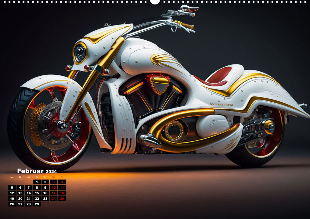Motorrad illusionen (CALVENDO Premium Wandkalender 2024)