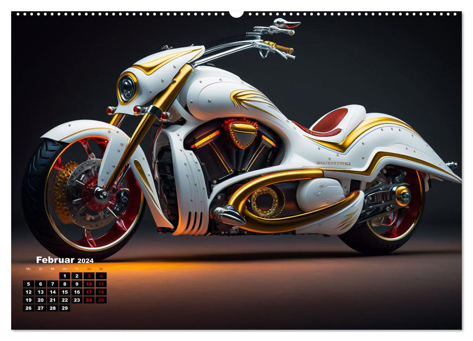 Motorrad illusionen (CALVENDO Premium Wandkalender 2024)