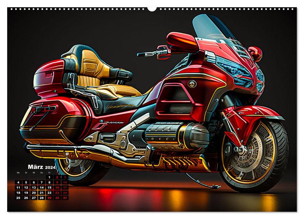 Motorrad illusionen (CALVENDO Premium Wandkalender 2024)