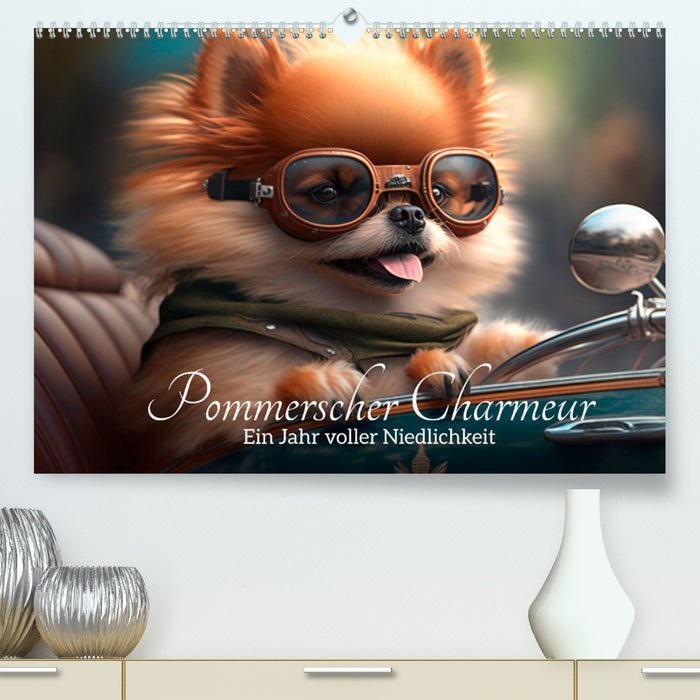 Pommerscher Charmeur Ein Jahr voller Niedlichkeit (CALVENDO Premium Wandkalender 2024)