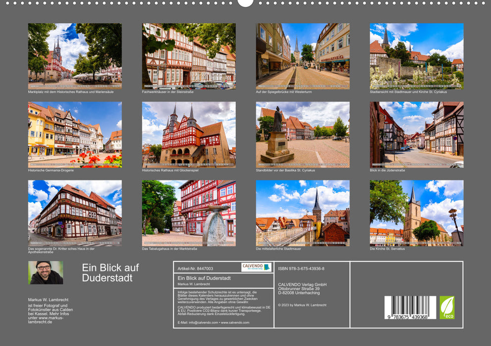 Ein Blick auf Duderstadt (CALVENDO Premium Wandkalender 2024)