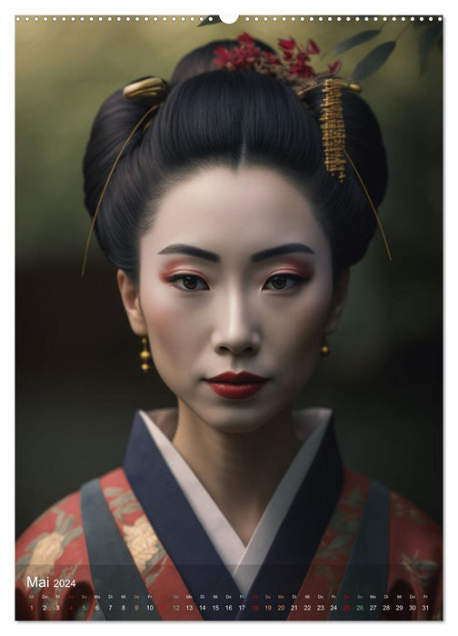 Magnifiques portraits de geishas japonaises (Calendrier mural CALVENDO Premium 2024) 