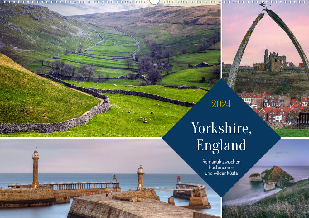 Yorkshire, England: Romance between raised moors and wild coast (CALVENDO wall calendar 2024) 