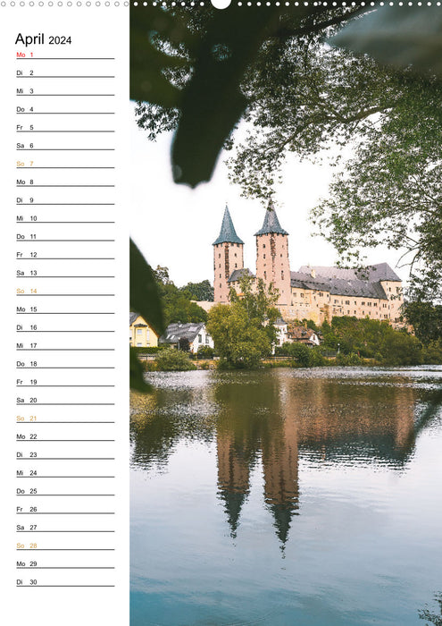 Sachsens Burgen und Schlösser - Beschreibbarer Kalender mit Ortsangaben (CALVENDO Wandkalender 2024)