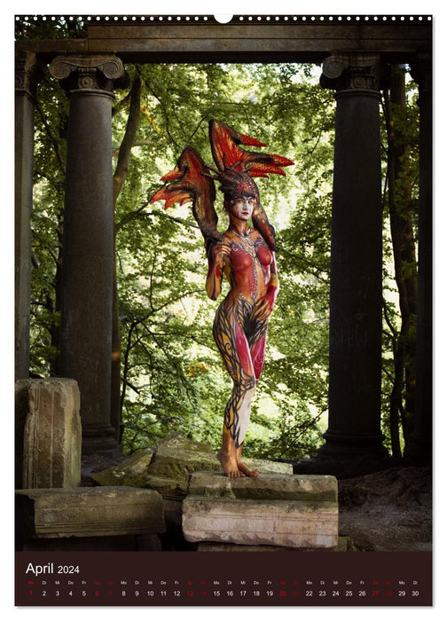 Bodypainting Adventures - Color on naked skin (CALVENDO wall calendar 2024) 