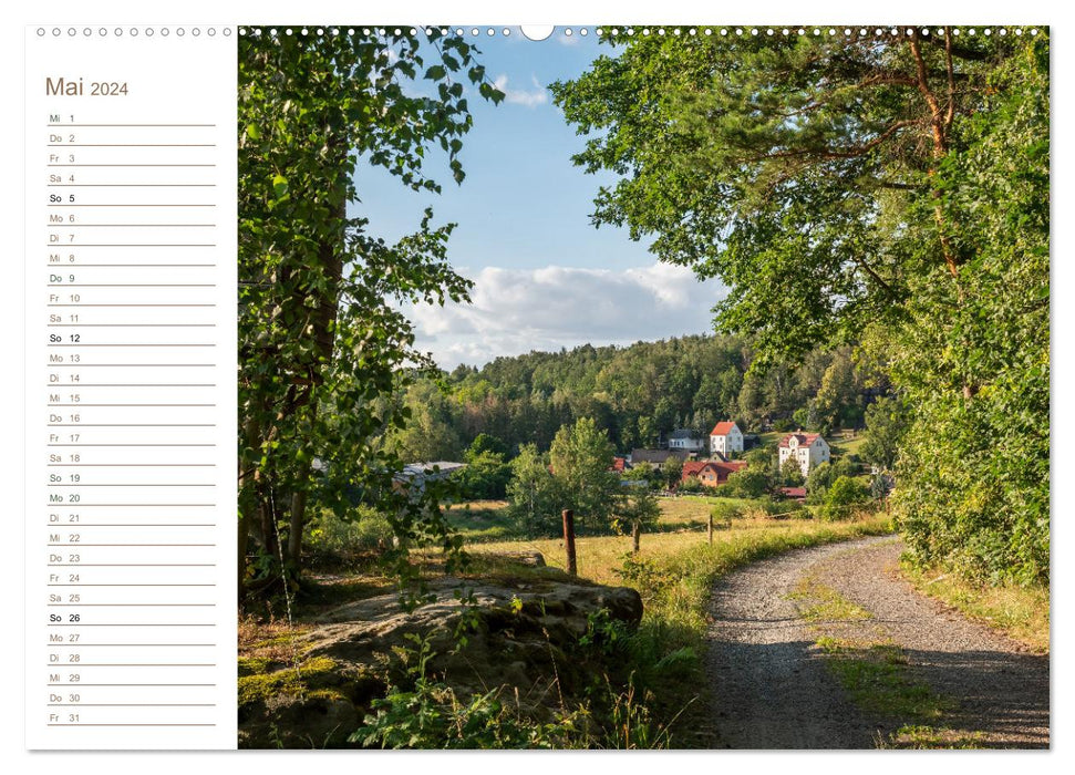 Dorfperspektiven - Elbsandstein (CALVENDO Premium Wandkalender 2024)