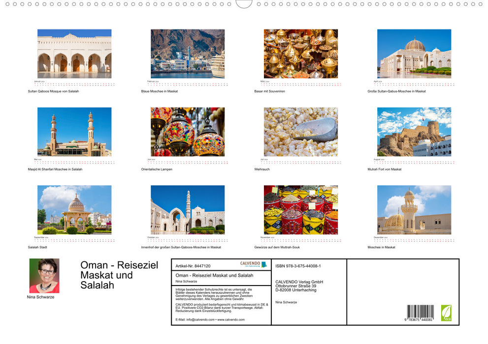 Oman - Reiseziel Maskat und Salalah (CALVENDO Wandkalender 2024)