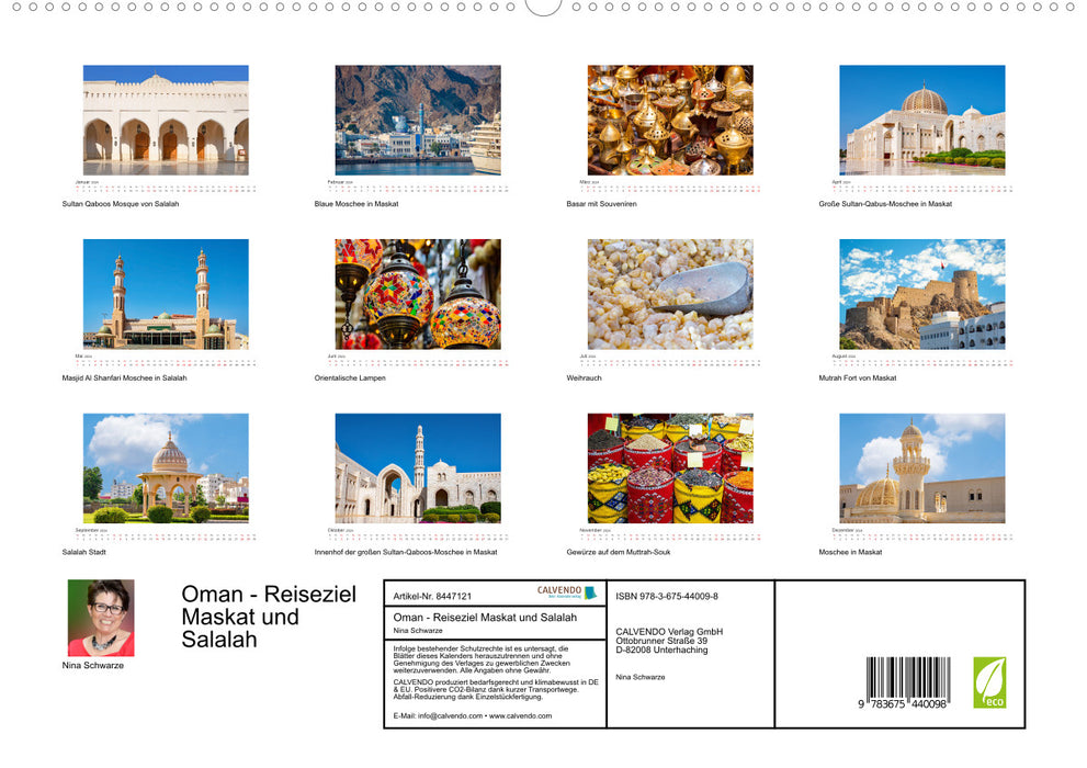 Oman - Reiseziel Maskat und Salalah (CALVENDO Premium Wandkalender 2024)