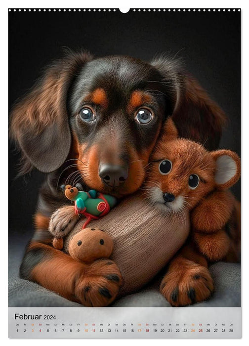 The dachshund - small but brave (CALVENDO wall calendar 2024) 