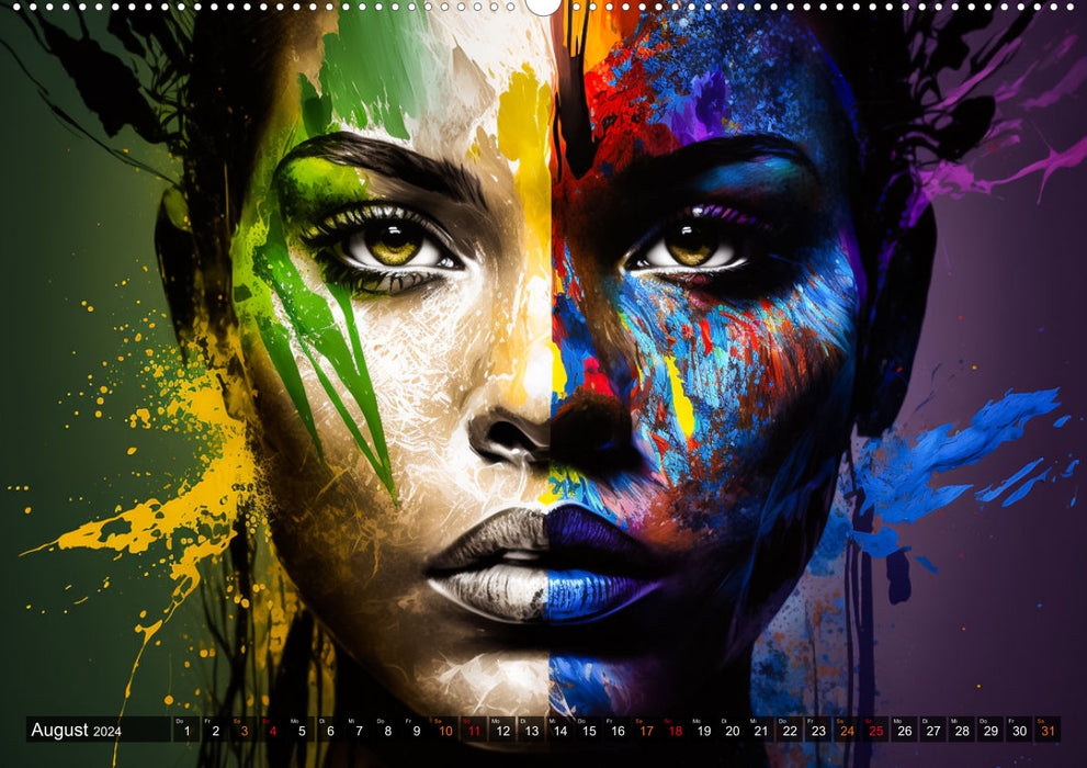 Les gens sont colorés (Calendrier mural CALVENDO Premium 2024) 