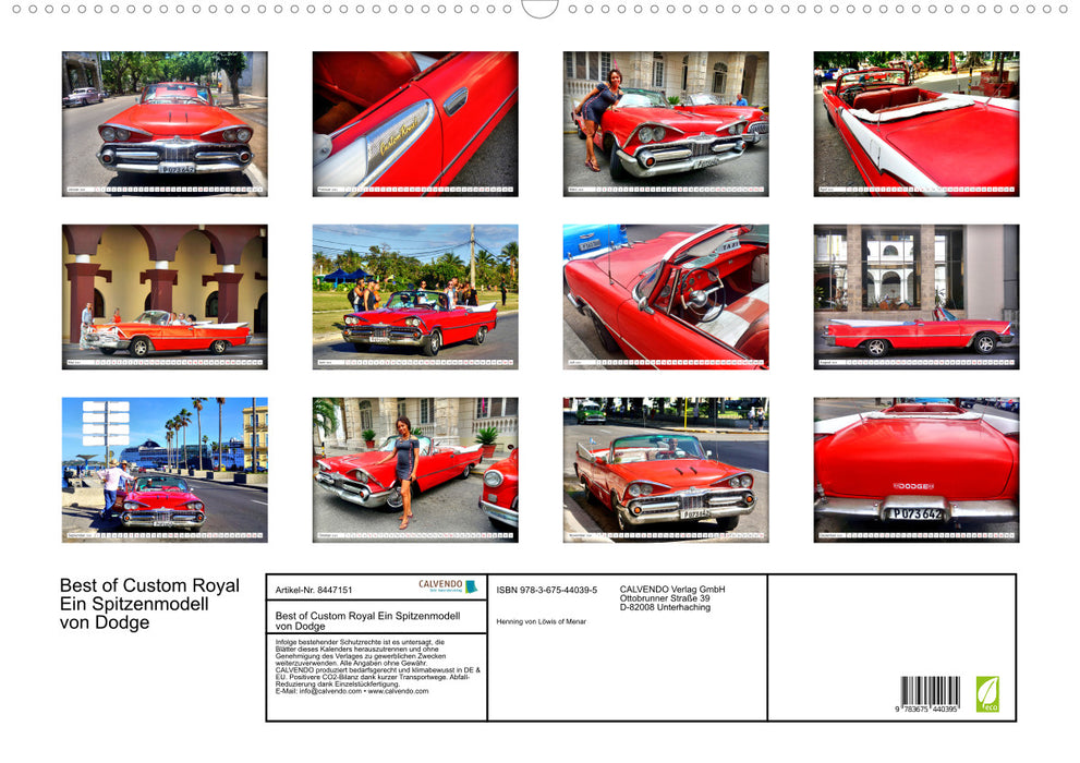 Best of Custom Royal - Ein Spitzenmodell von Dodge (CALVENDO Wandkalender 2024)