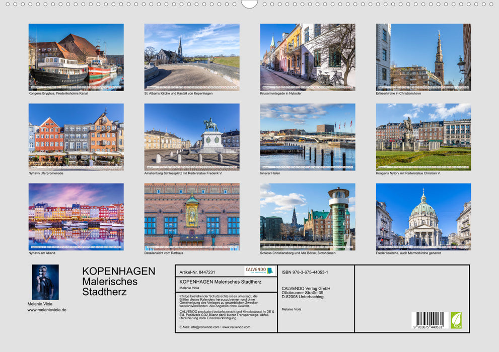 COPENHAGUE Coeur de ville pittoresque (Calvendo Wall Calendar 2024) 