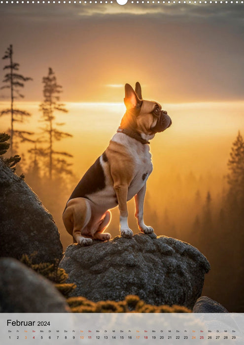 Französische Bulldogge - ein Hund für die Familie (CALVENDO Wandkalender 2024)