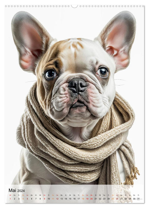 Französische Bulldogge - ein Hund für die Familie (CALVENDO Wandkalender 2024)