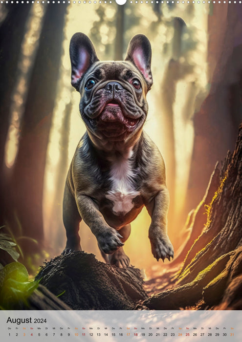 Bouledogue français - un chien pour la famille (Calendrier mural CALVENDO Premium 2024) 