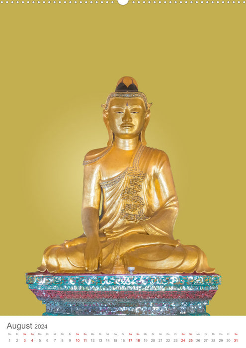 Bouddha porte de l'or (Calvendo Premium Calendrier mural 2024) 
